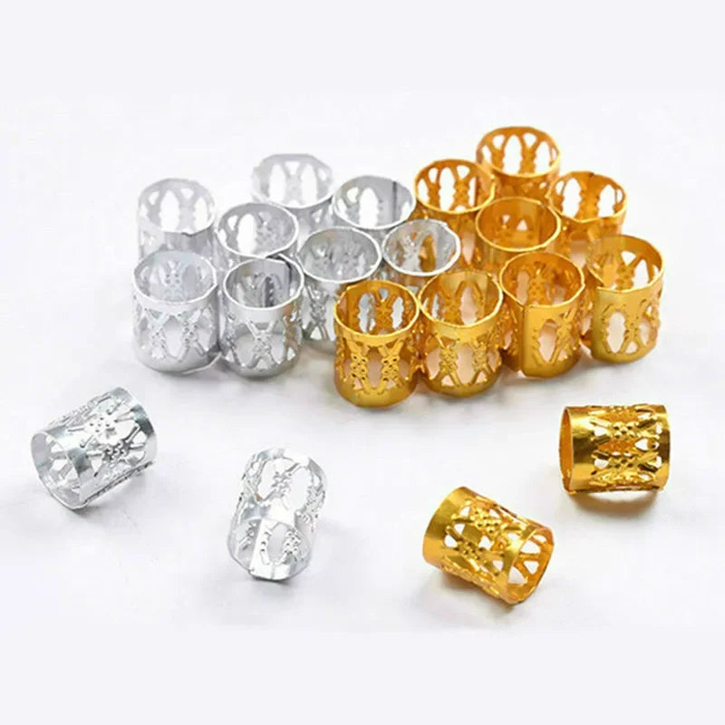 Dreadlock Beads & Braid Cuffs – 50–200pcs Micro Hair Rings