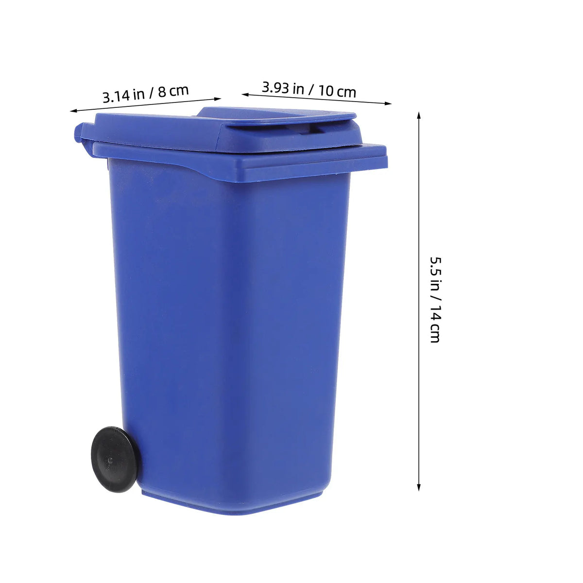 Mini Desktop Trash Can with Lid – Small Plastic Waste Bin Desktop Trash Can PLUSH Blue