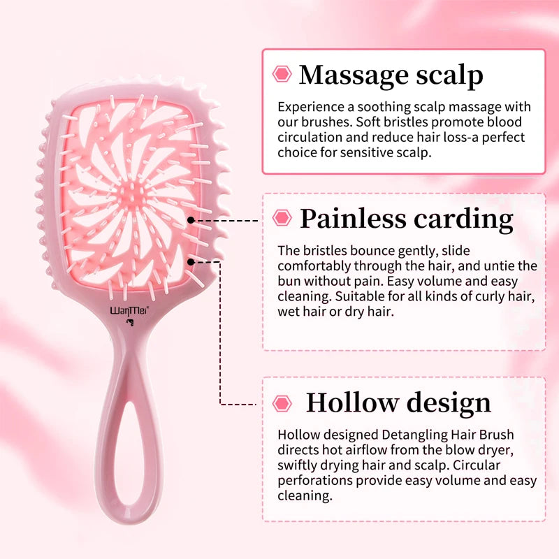 WANMEI Vented Detangling Hair Brush – Wet & Dry All Hair Types Detangling Hair Brush PLUSH