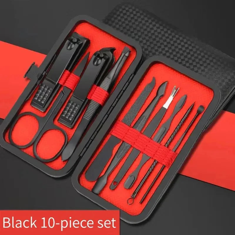 Stainless Steel Manicure Set – 7–24 Piece Nail Clipper Kit Manicure Nail Kit PLUSH 10 PCS SET