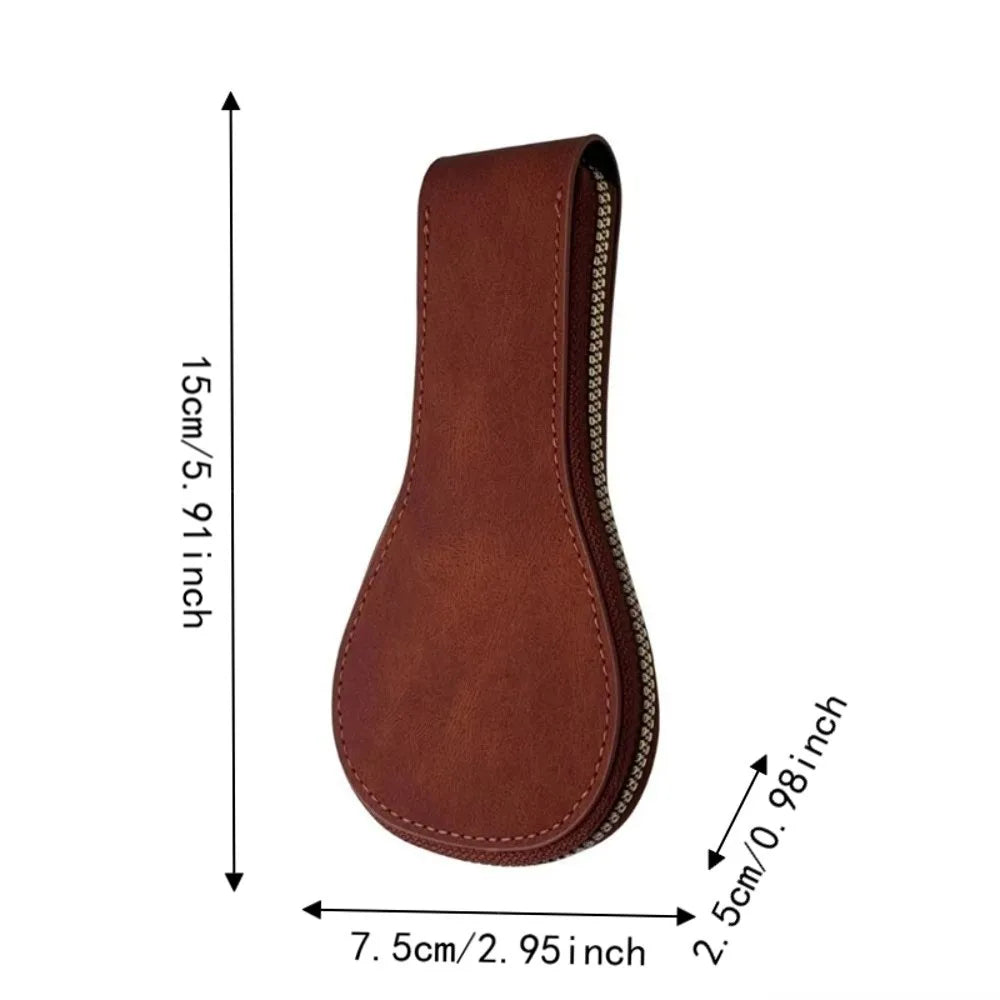 PU Leather Watch Pouch 1-Slot Zipper Travel Storage Organizer Watch Travel Pouch PLUSH