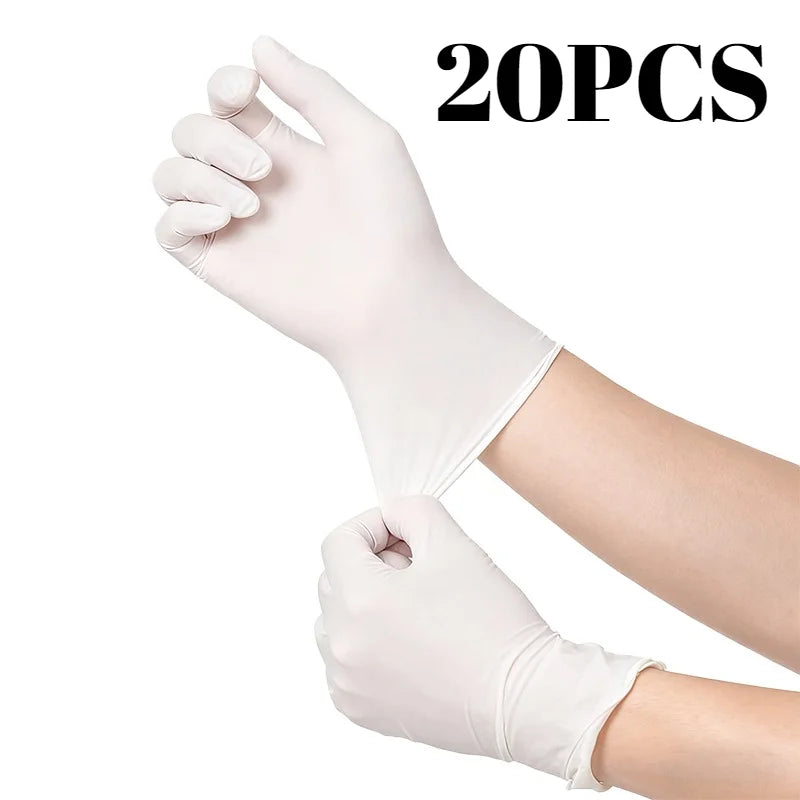 White Disposable Nitrile Gloves Waterproof 20/60/100 Pack Disposable Nitrile Gloves PLUSH 20PCS L