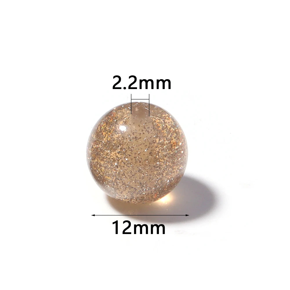 20pcs Gypsophila Resin Beads – Colorful Sparkle Round DIY Jewelry Resin Jewelry Beads PLUSH