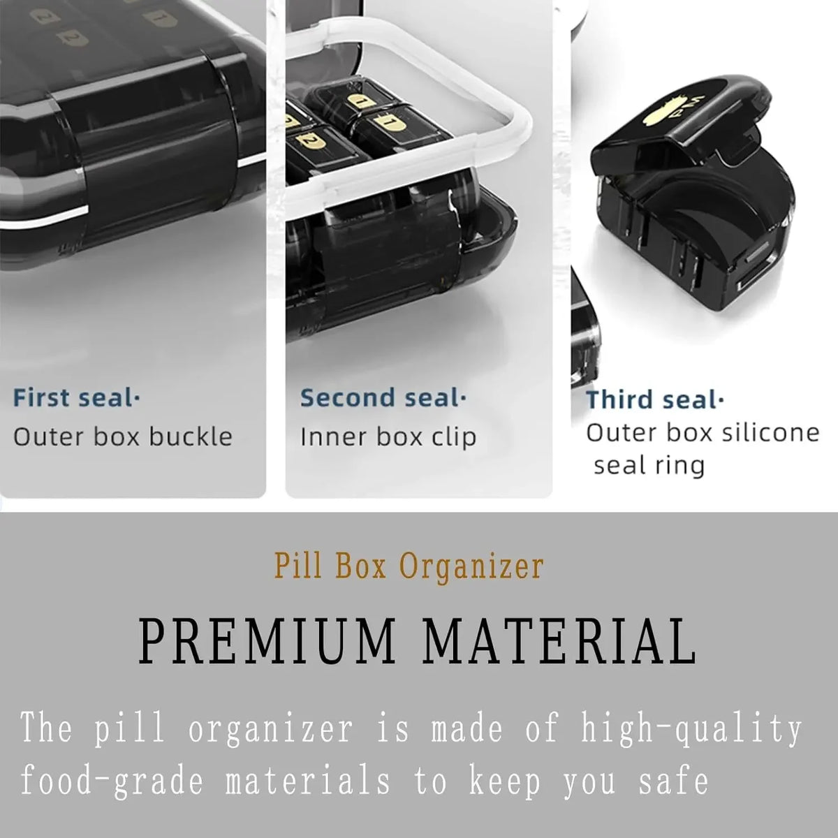 Weekly Pill Organizer – Detachable 7-Day Vitamin Pill Case Weekly Pill Organizer PLUSH