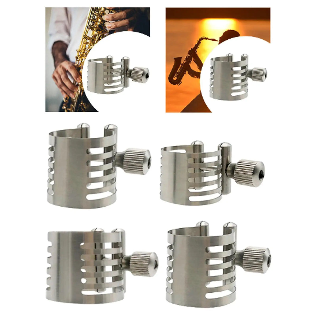Saxophone Mouthpiece Ligature Metal Clip – Stainless Steel Fastener Saxophone Ligature Clip PLUSH