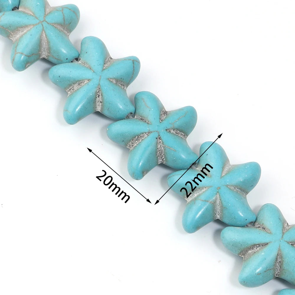 Starfish Turquoise Stone Beads 1 Strand – DIY Jewelry Making Stone Spacer Beads PLUSH
