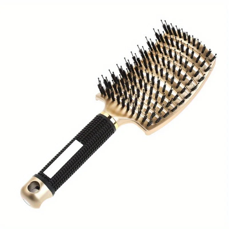 Magic Scalp Massage Detangling Hair Brush – Wet & Curly Detangling Hair Brush PLUSH Golden