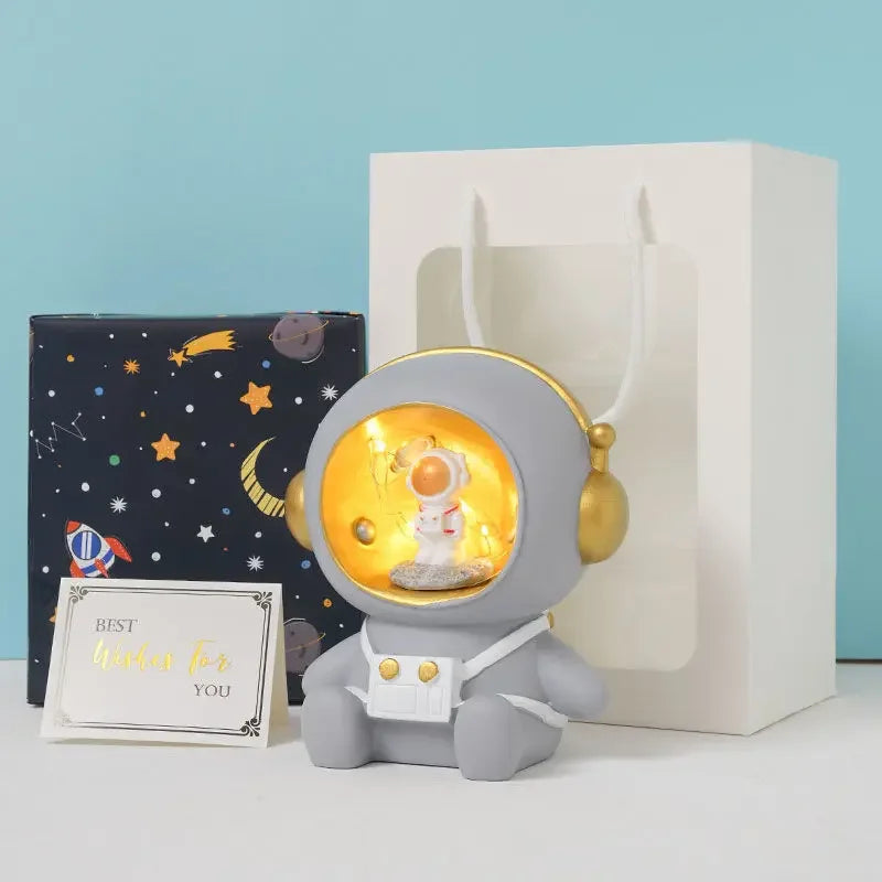 Puppy Astronaut Piggy Bank with Night Light – Kids Gift Decorative Piggy Bank PLUSH Grey
