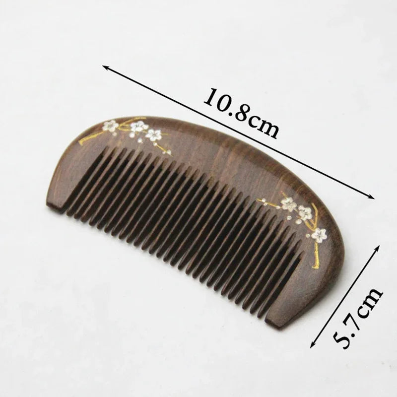 Sandalwood Gua Sha Massage Comb – Scalp, Face & Head Gua Sha Massage Comb PLUSH 1pc 10.8x5.7 cm