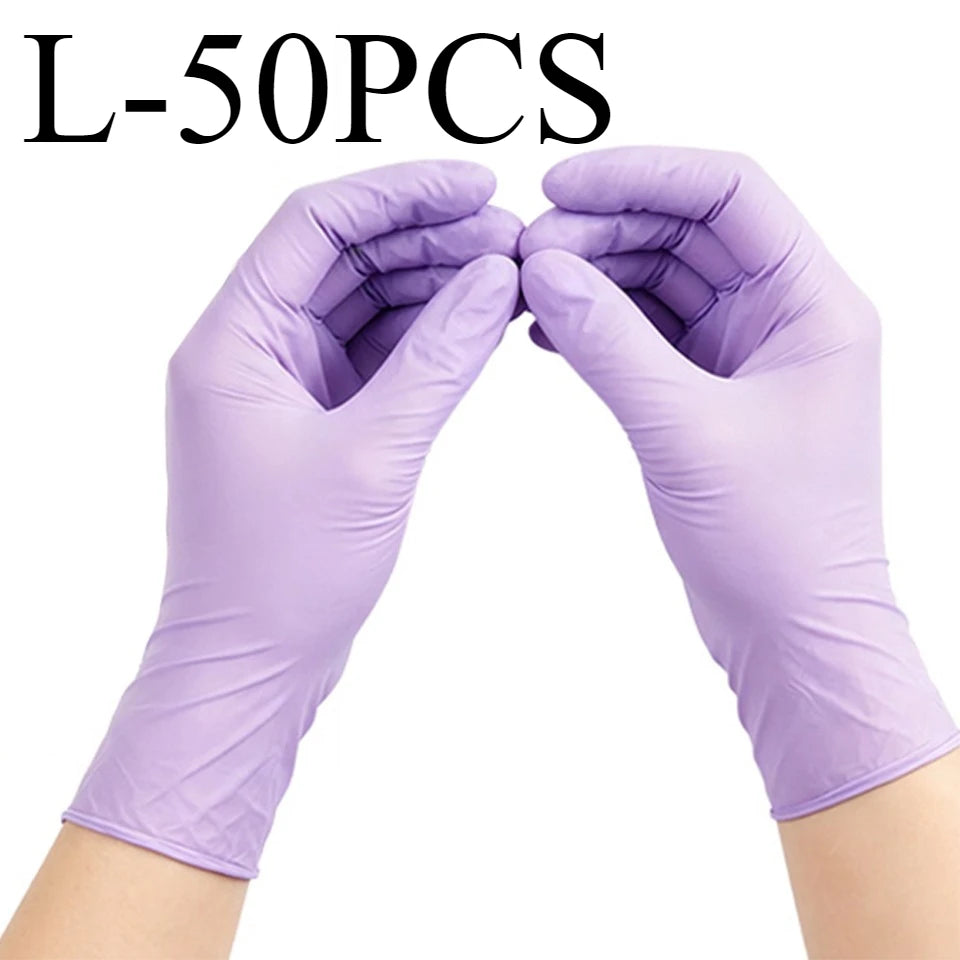 Purple Disposable Nitrile Gloves 50/100pcs – Powder Free Disposable Nitrile Gloves PLUSH L-50PCS