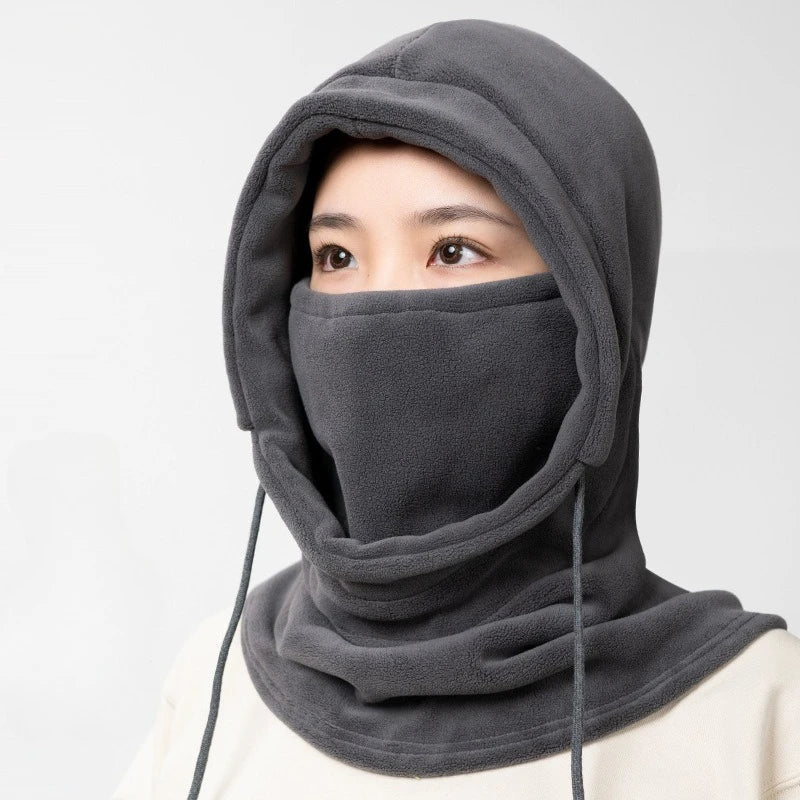 Windproof Fleece Balaclava with Neck Warmer – All Season Fleece Balaclava PLUSH Grey 3PCS