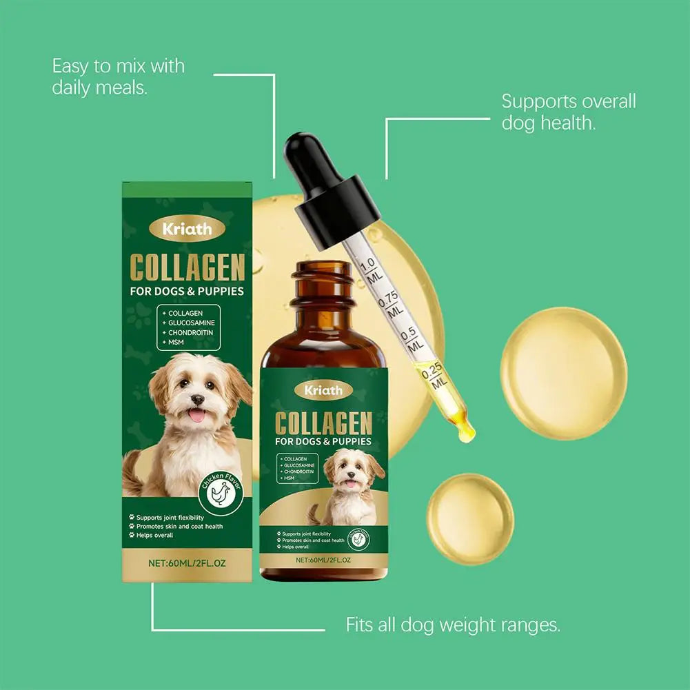 Dog Collagen Liquid Supplement 60ml – Joint & Coat Support Dog Liquid Supplement PLUSH