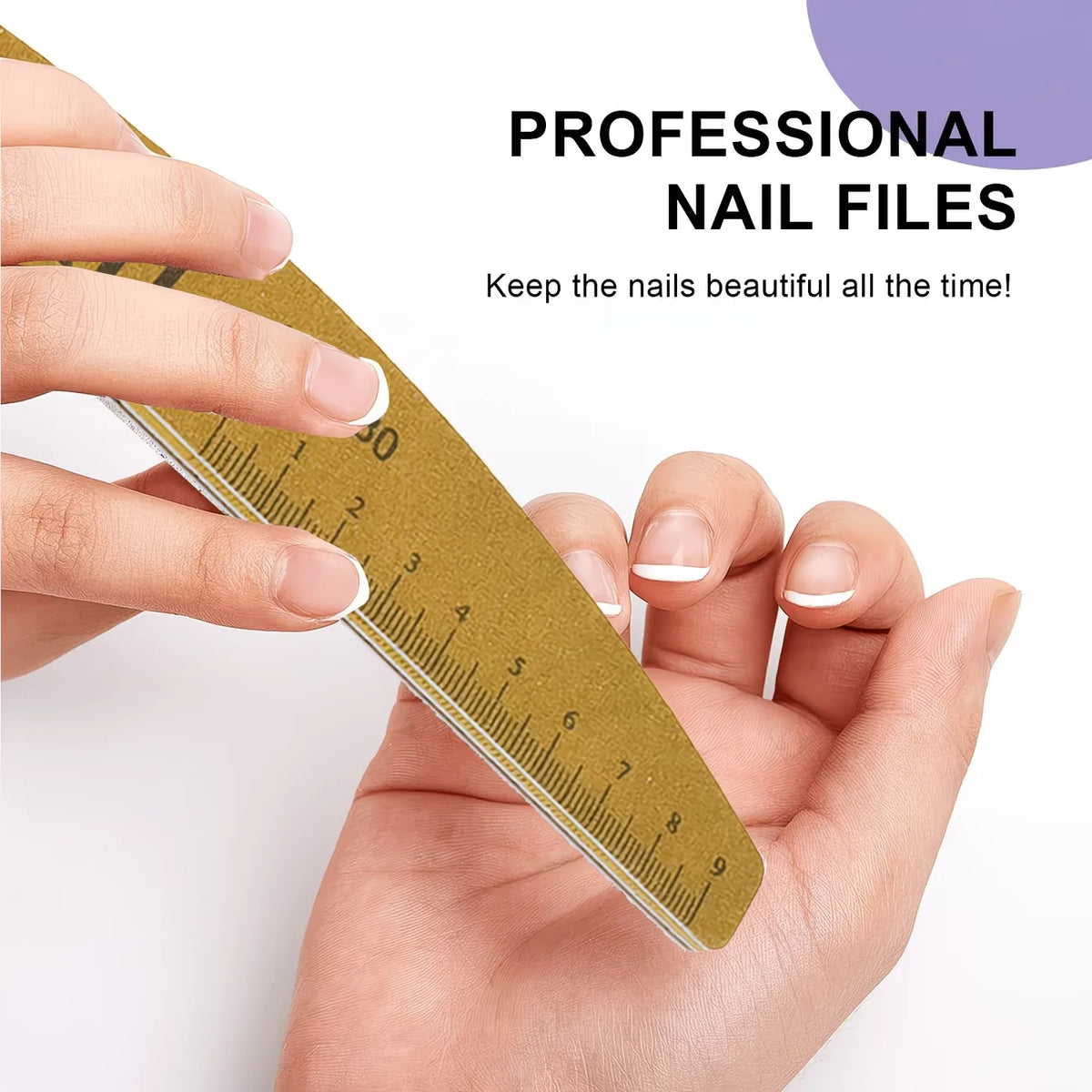 25-Pack Double-Sided Nail Files – Professional Emery Boards Nail File Set PLUSH