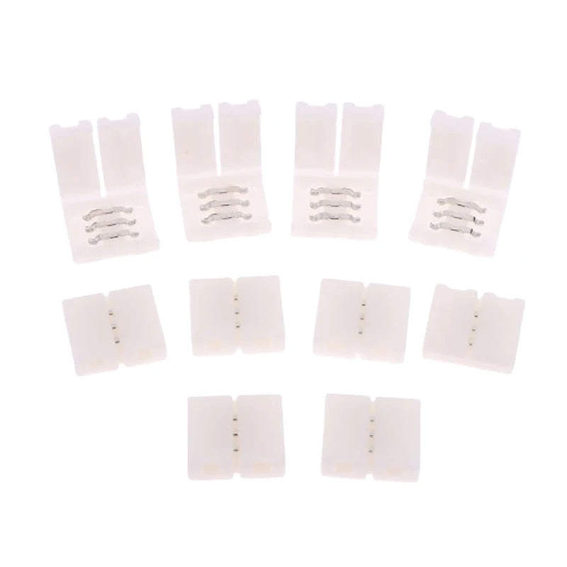 10pcs Solderless LED Strip Connectors – 2-Pin 3-Pin 4-Pin RGB LED Strip Connector PLUSH