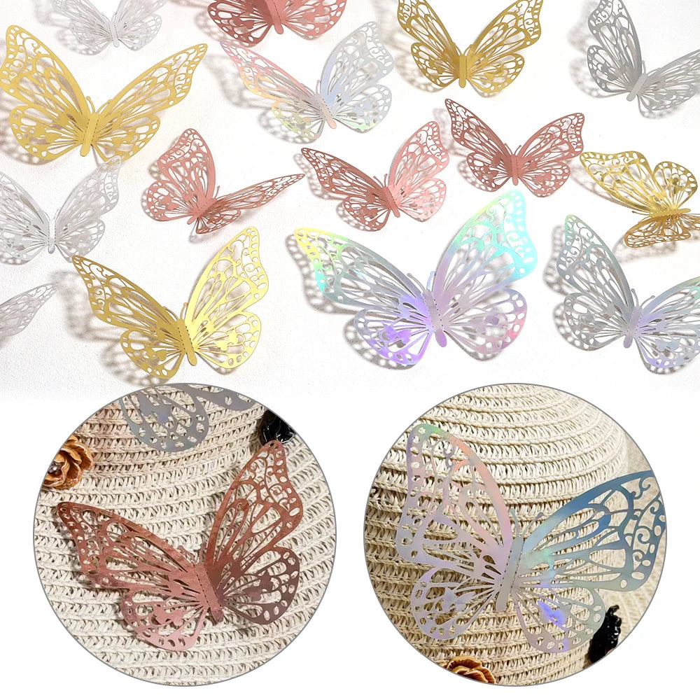 3D Hollow Butterfly Wall Stickers – DIY Home & Party Decor Wall Sticker Decals PLUSH