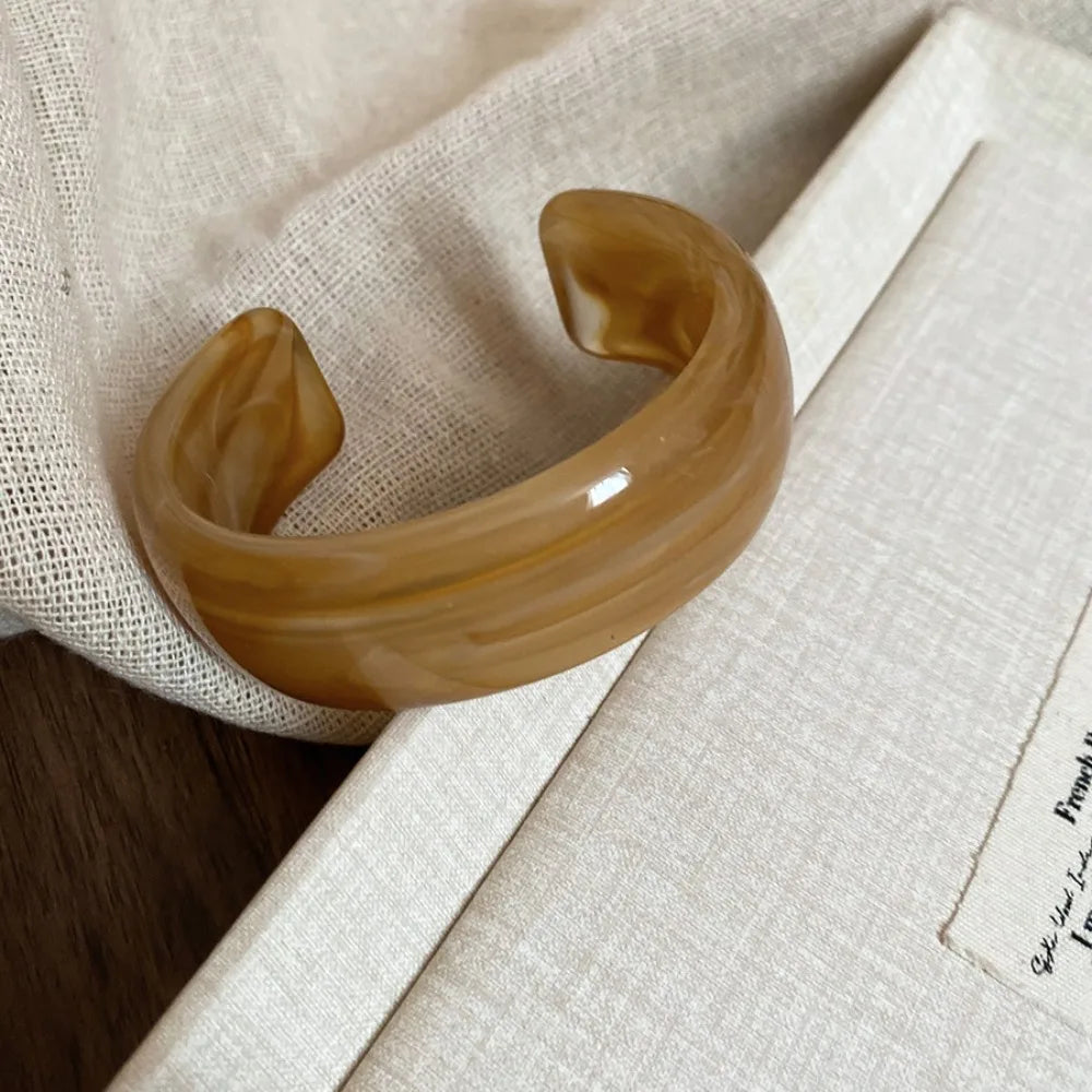 Irregular Acrylic C-Shape Cuff Bangle | Wide Open Wrist Jewelry Acrylic Cuff Bangle PLUSH Style 5