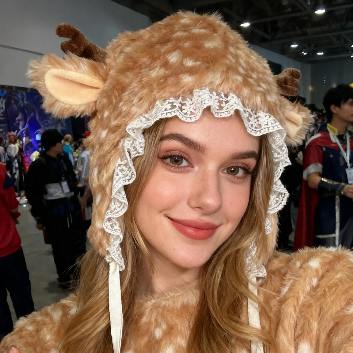 Plush Reindeer Hat & Leg Warmers – Winter Costume Accessory Costume Hat & Legwarmers PLUSH