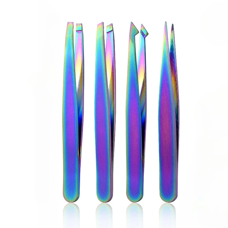 4-Piece Stainless Steel Eyebrow Tweezers Set | Precision Grooming Eyebrow Tweezers Set PLUSH no box