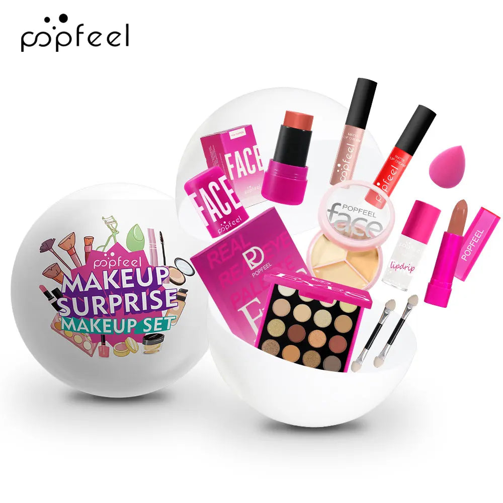 POPFEEL Surprise Makeup Ball Gift Set – Festive Cosmetic Bundle Makeup Gift Set PLUSH BALL002A
