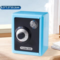 Kids Combination Lock Piggy Bank – Mini Password Coin Safe Box Kids Coin Safe PLUSH Blue