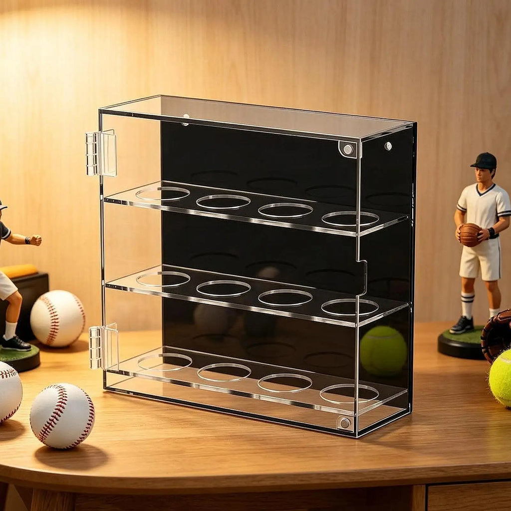 Clear Acrylic Golf Ball Display Case – Holds 12 Balls Ball Display Case PLUSH