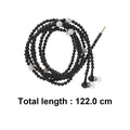 Pearl Chain Wired Earphones with Mic – Necklace Style Earbuds Wired In-Ear Earphones PLUSH Black