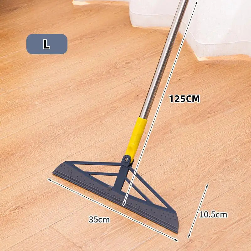 180° Rotatable Rubber Broom & Floor Squeegee – PEISI Rubber Floor Broom PLUSH Magic Rubber Broom L 2