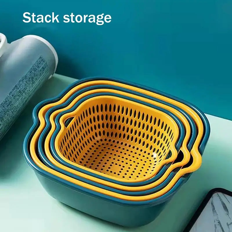 6-Pack Double-Layer Drain & Storage Baskets | Kitchen Organizer Kitchen Drain Basket PLUSH