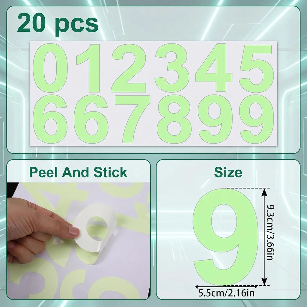 Glow in the Dark Number Wall Stickers – Luminous Decals Wall Decal Stickers PLUSH