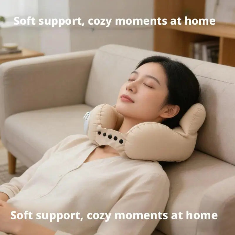 Inflatable U-Shaped Travel Neck Pillow – Compact & Portable Inflatable Travel Pillow PLUSH
