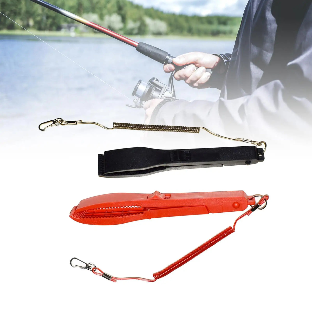 Fishing Pliers Fish Grabber with Retractable Lanyard & Carabiner Fish Grip Tool PLUSH