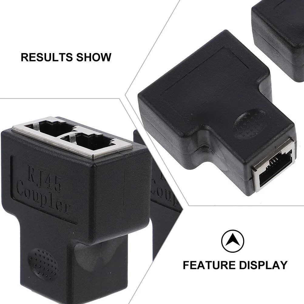 RJ45 1 to 2 Ethernet Splitter Connector – Dual Port Extender Ethernet Splitter PLUSH