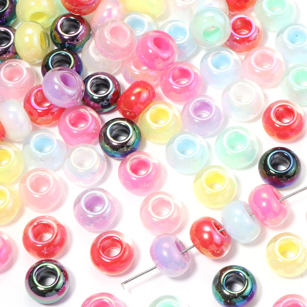 14mm UV Plated Abacus Acrylic Spacer Beads 10pcs – DIY Jewelry Acrylic Spacer Beads PLUSH