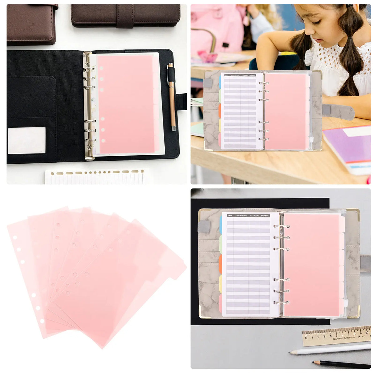 6-Sheet Aesthetic Binder Dividers – Planner & Journal Tabs Binder Dividers PLUSH