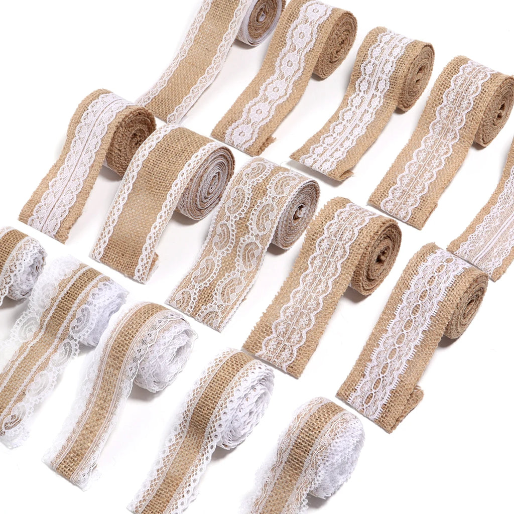 Natural Jute Burlap Ribbon 2m Roll – DIY Craft & Wedding Décor Burlap Craft Ribbon PLUSH