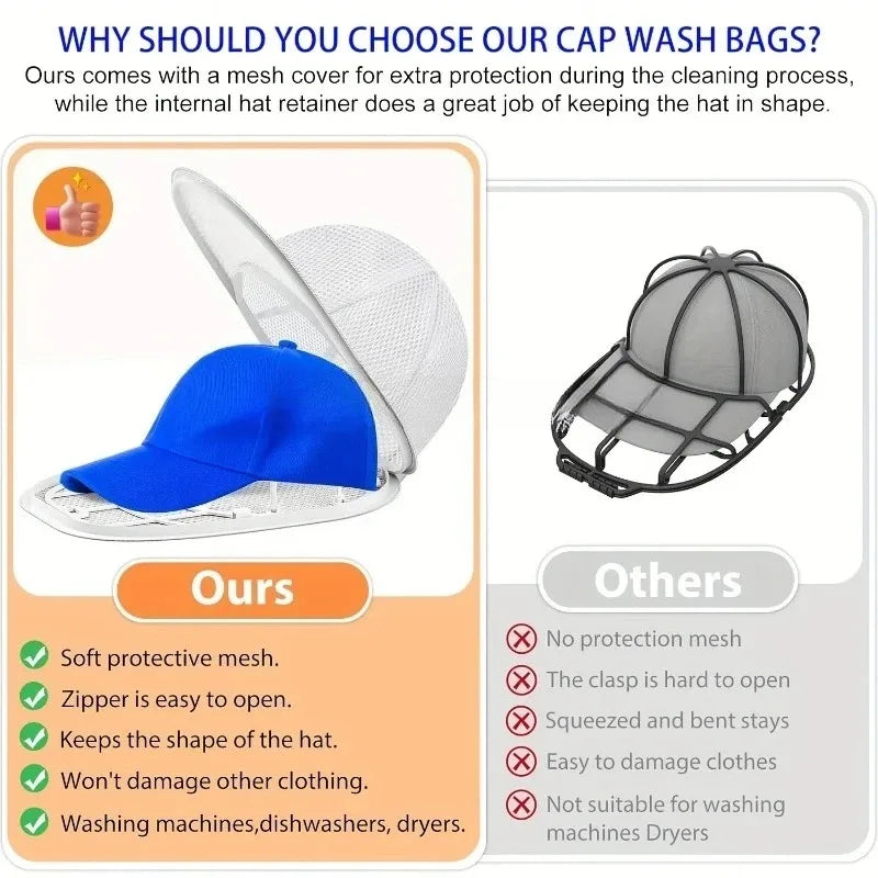 Hat Washing Bag – Anti-Deformation Laundry Protector Hat Laundry Bag PLUSH