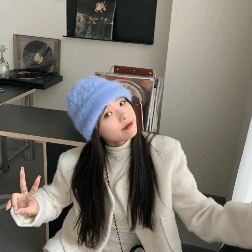 Women's Slouchy Knit Beanie Hat – Y2K Winter Thermal Skullcap Winter Knit Beanie PLUSH