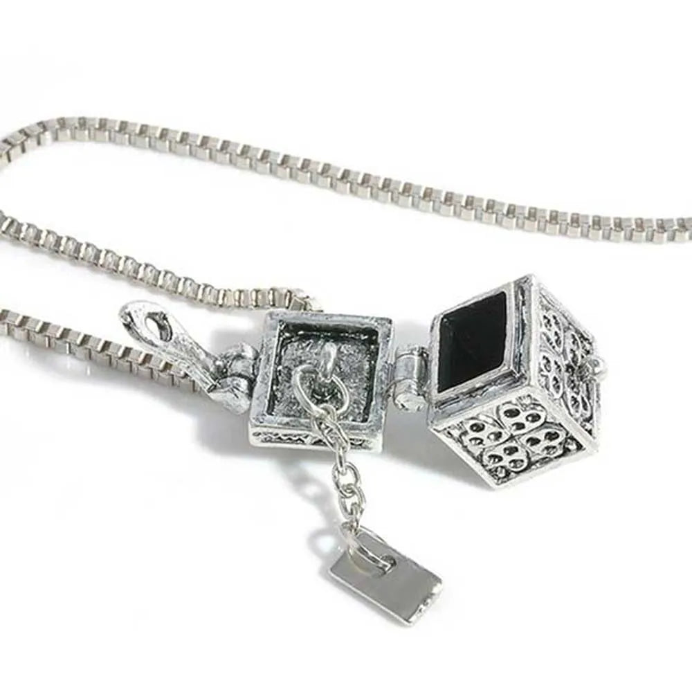 Vintage Antique Silver Keepsake Locket Pendant Necklace Keepsake Locket Necklace PLUSH