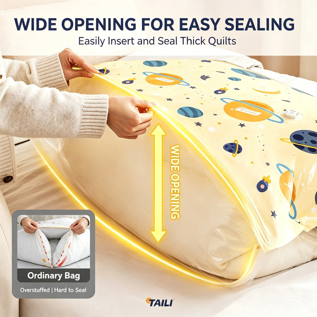 TAILI Vacuum Storage Bags – No-Pump Compression Bags Vacuum Storage Bags PLUSH