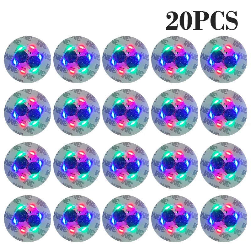 150pcs LED Luminous Coaster Stickers for Bar, Drinks & Bottles LED Party Coasters PLUSH Colorful-20PCS 6cm