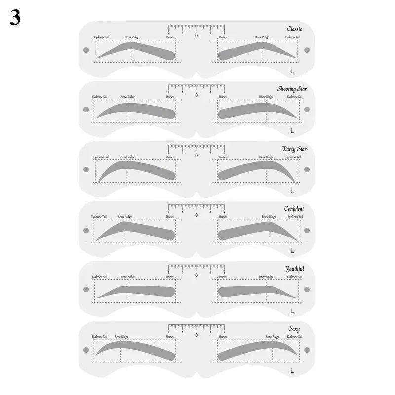 Reusable Eyebrow Stencil Set – 6 DIY Brow Shaper Styles Eyebrow Stencil Set PLUSH