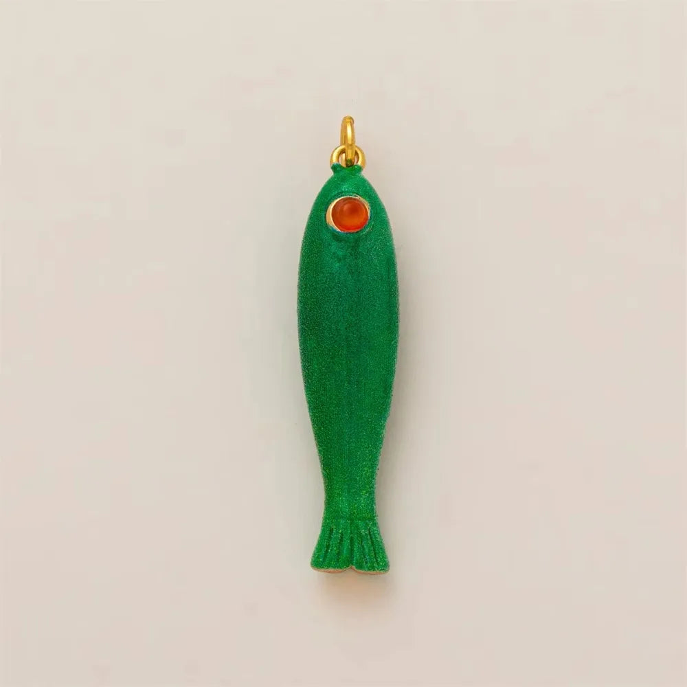 Colorful Fish Charm Pendant – Copper 14K Gold Plated DIY Jewelry DIY Jewelry Charm PLUSH dark blue