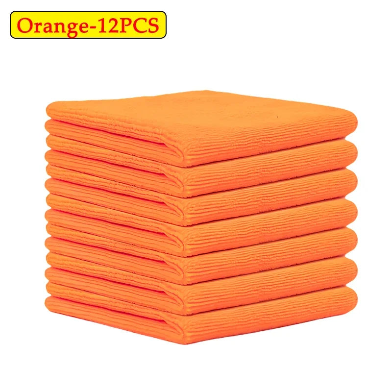 Microfiber Car Wash & Cleaning Towels – 12 to 48 Pack Microfiber Cleaning Towels PLUSH Orange 12PCS