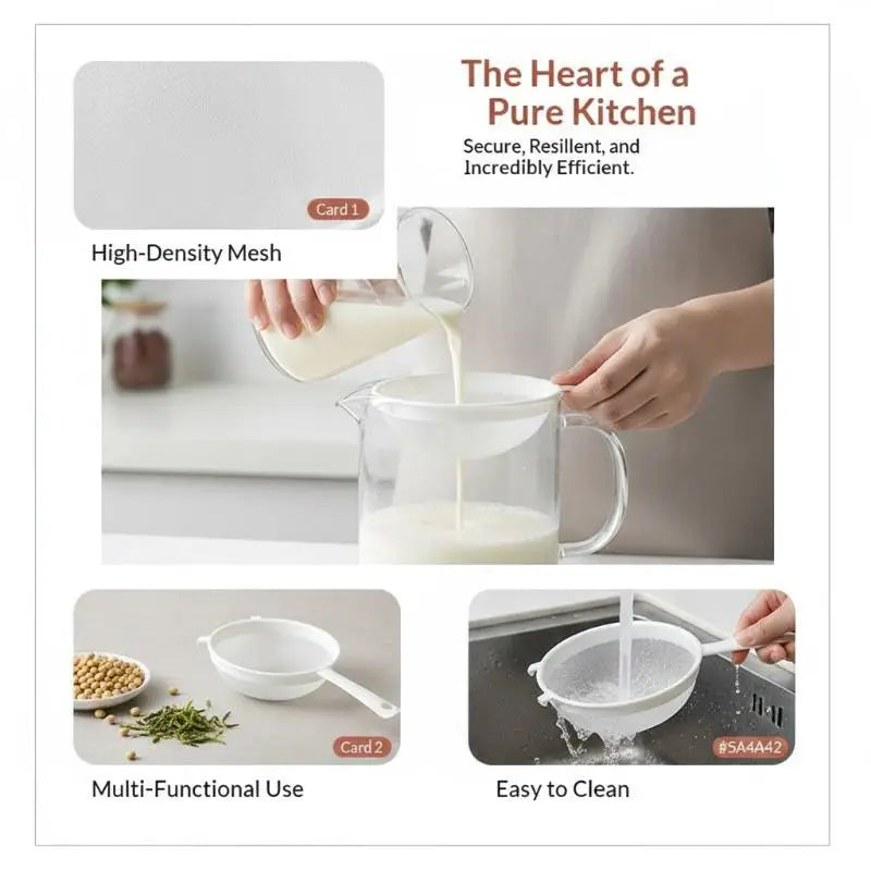 Handheld Fine Mesh Sieve – Flour, Tea & Kitchen Strainer Kitchen Mesh Strainer PLUSH