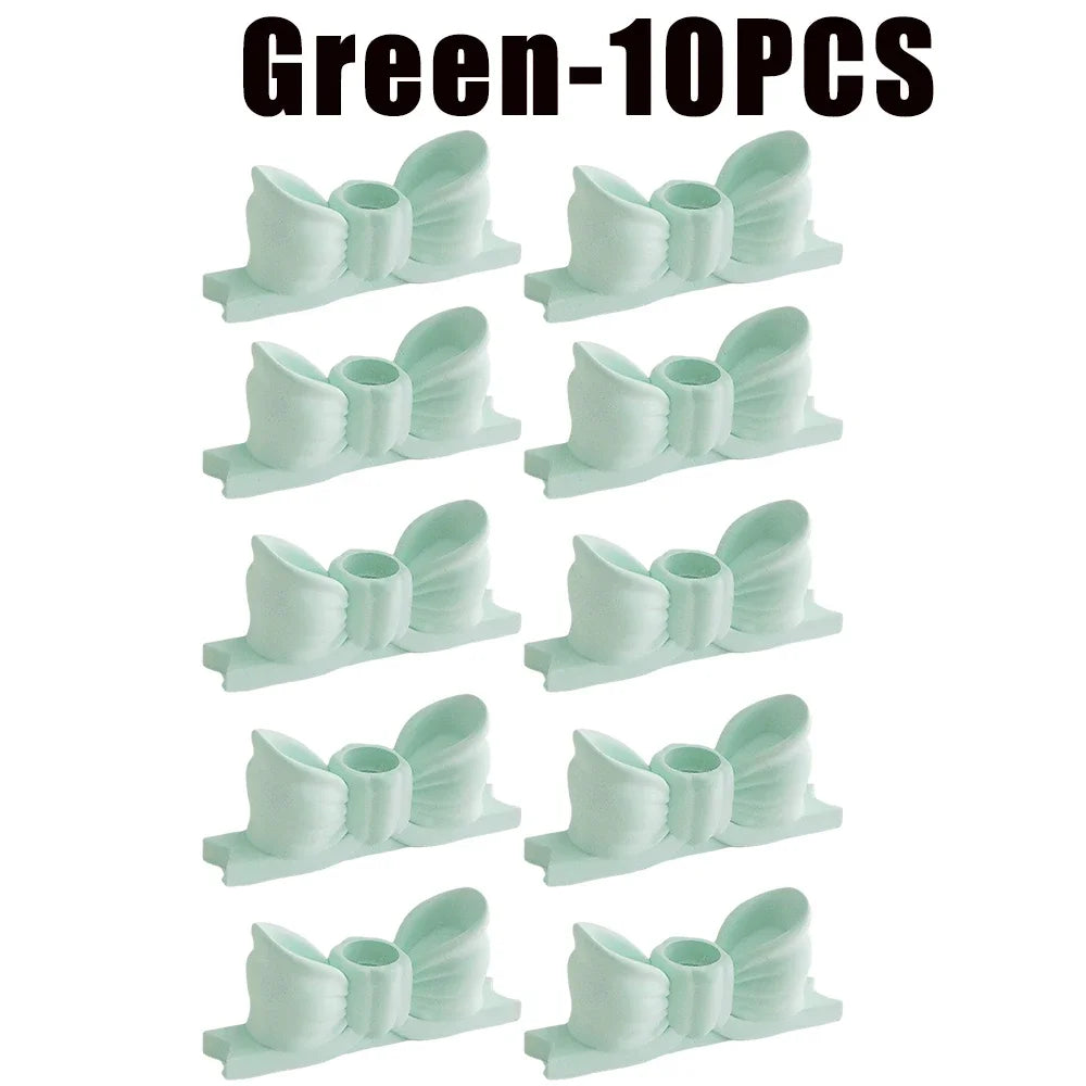 Bow Tie Plaster Candlestick Holder – 3 Colors Home Decor Candle Holder PLUSH Green-10PCS
