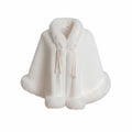 Women's Chinese Style Knitted Cloak Cape Shawl Wrap | Elegant Women's Cape Shawl PLUSH Beige One Size