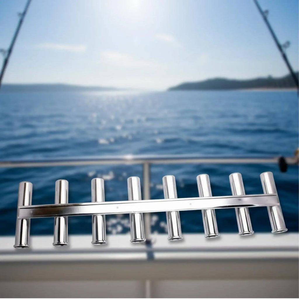 4-Slot Stainless Steel Boat Fishing Rod Holder Rack Fishing Rod Holder PLUSH