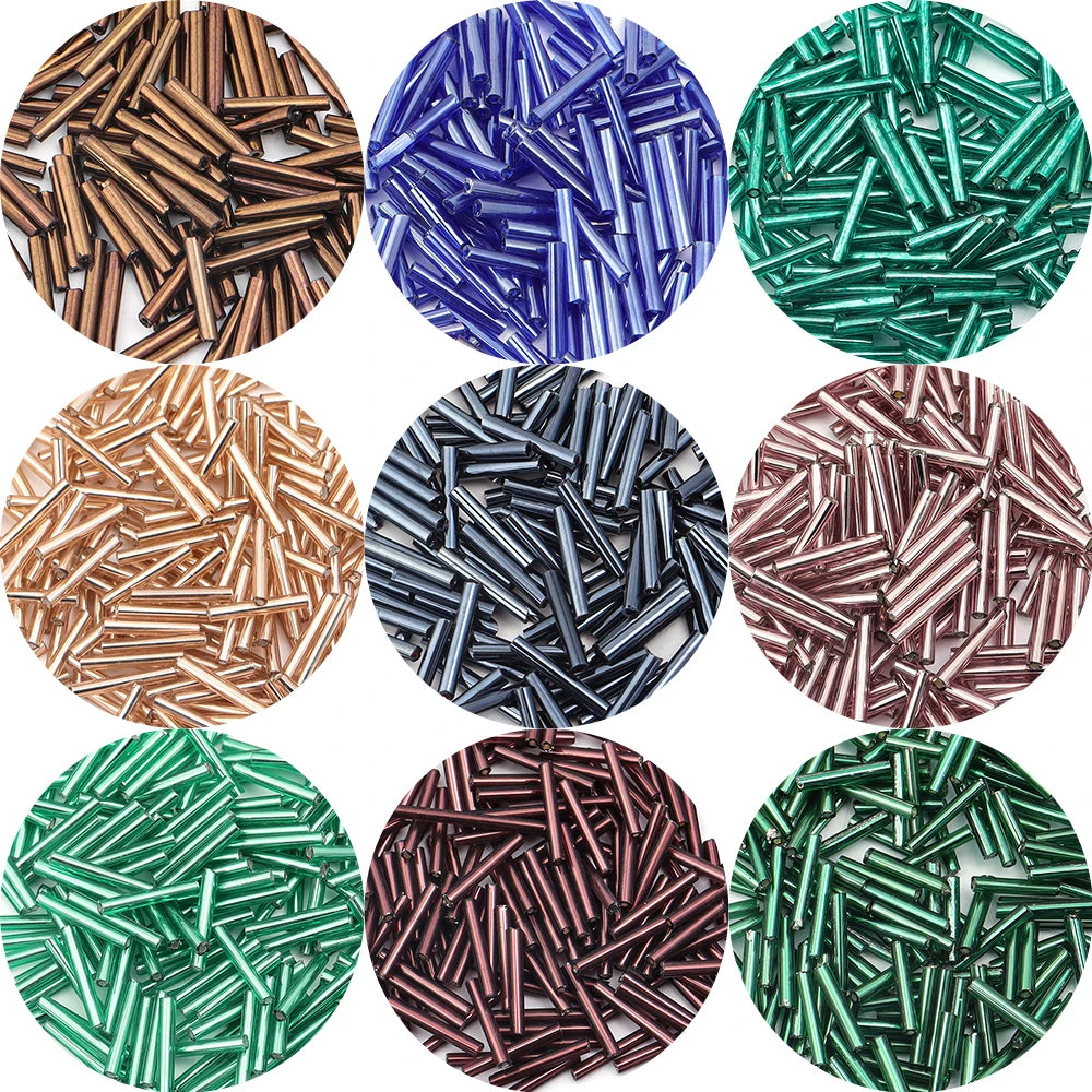 Silver Filled Czech Glass Tube Beads 2x12mm – 10g DIY Jewelry Glass Spacer Beads PLUSH