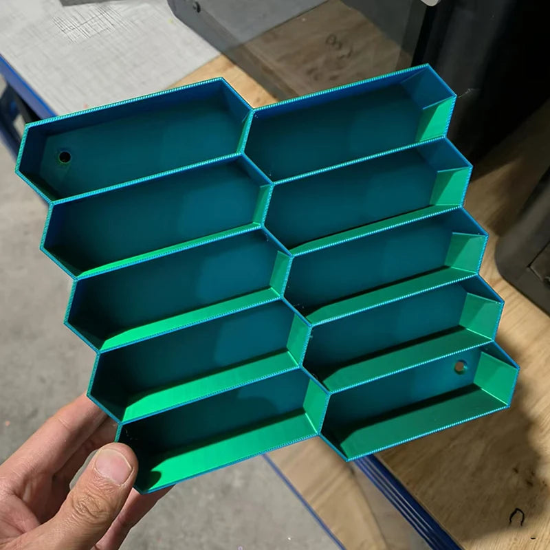 3D Printed 10-Grid Car Model Display Rack & Storage Box Model Display Rack PLUSH Green