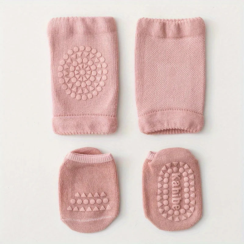 Baby Anti-Slip Floor Socks & Knee Pads Set – 2pcs Toddler Baby Floor Socks PLUSH